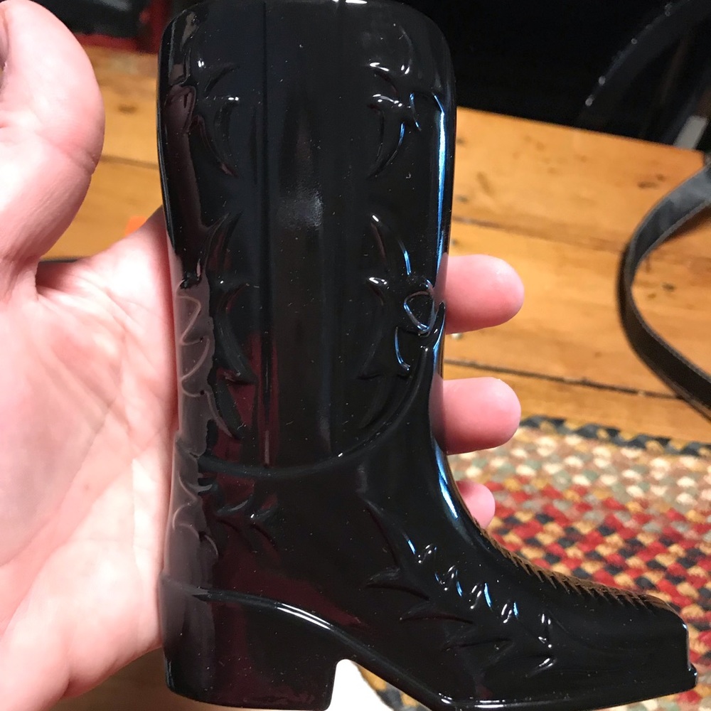 Avon Black Suede Boot Decanter